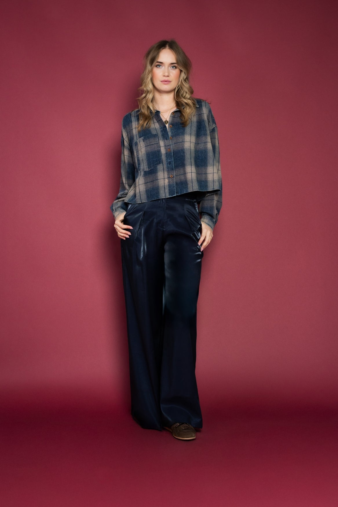 Blouse Tilde Cotton Check Snowwash | Denim