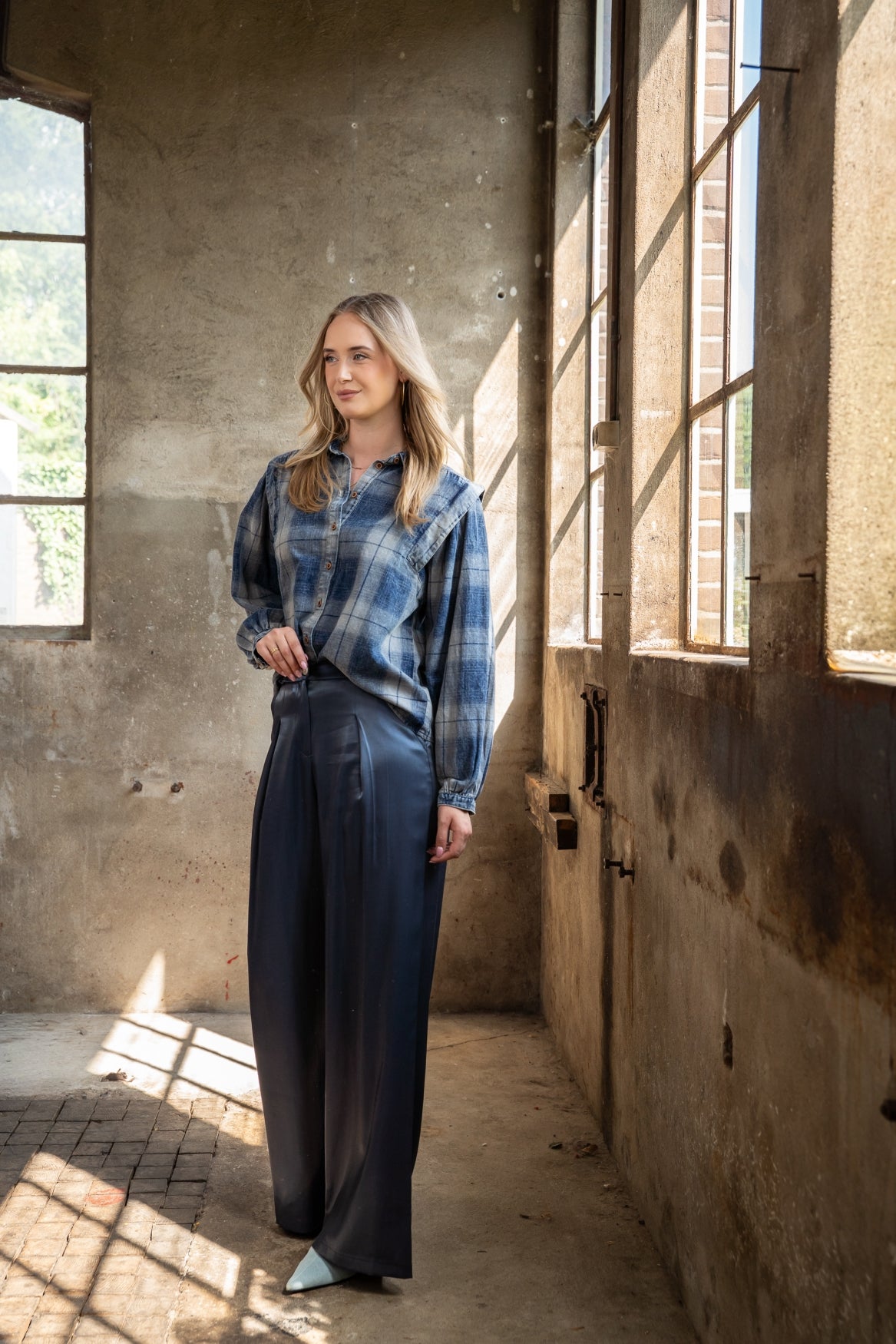 Blouse Tilde Cotton Check Snowwash | Denim