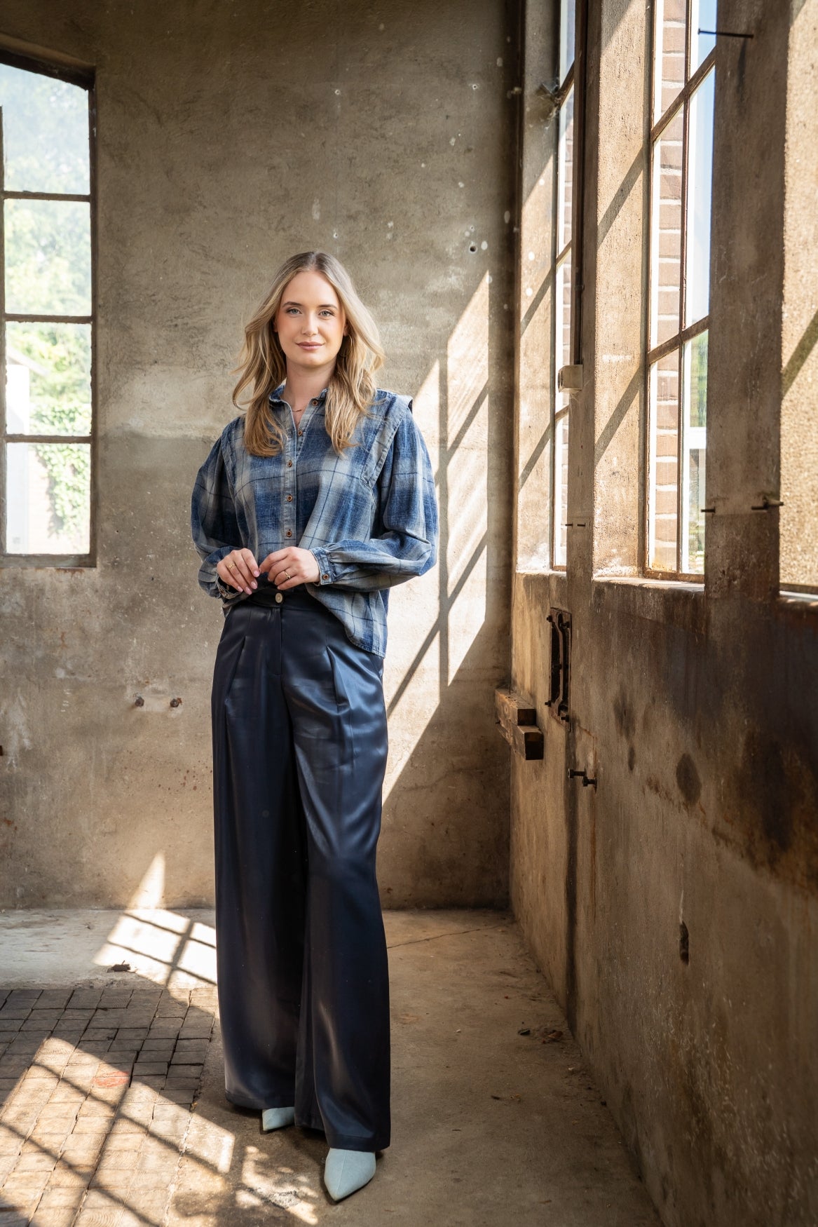 Blouse Tilde Cotton Check Snowwash | Denim