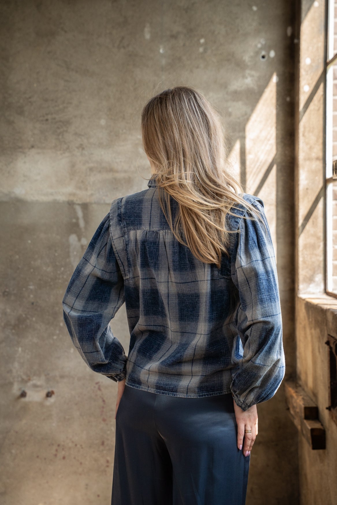 Blouse Tilde Cotton Check Snowwash | Denim