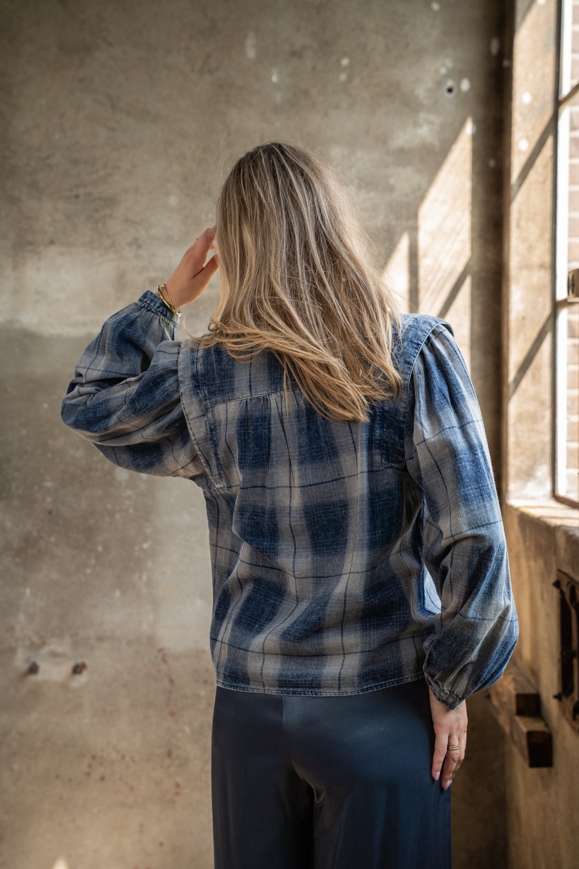 Blouse Tilde Cotton Check Snowwash | Denim