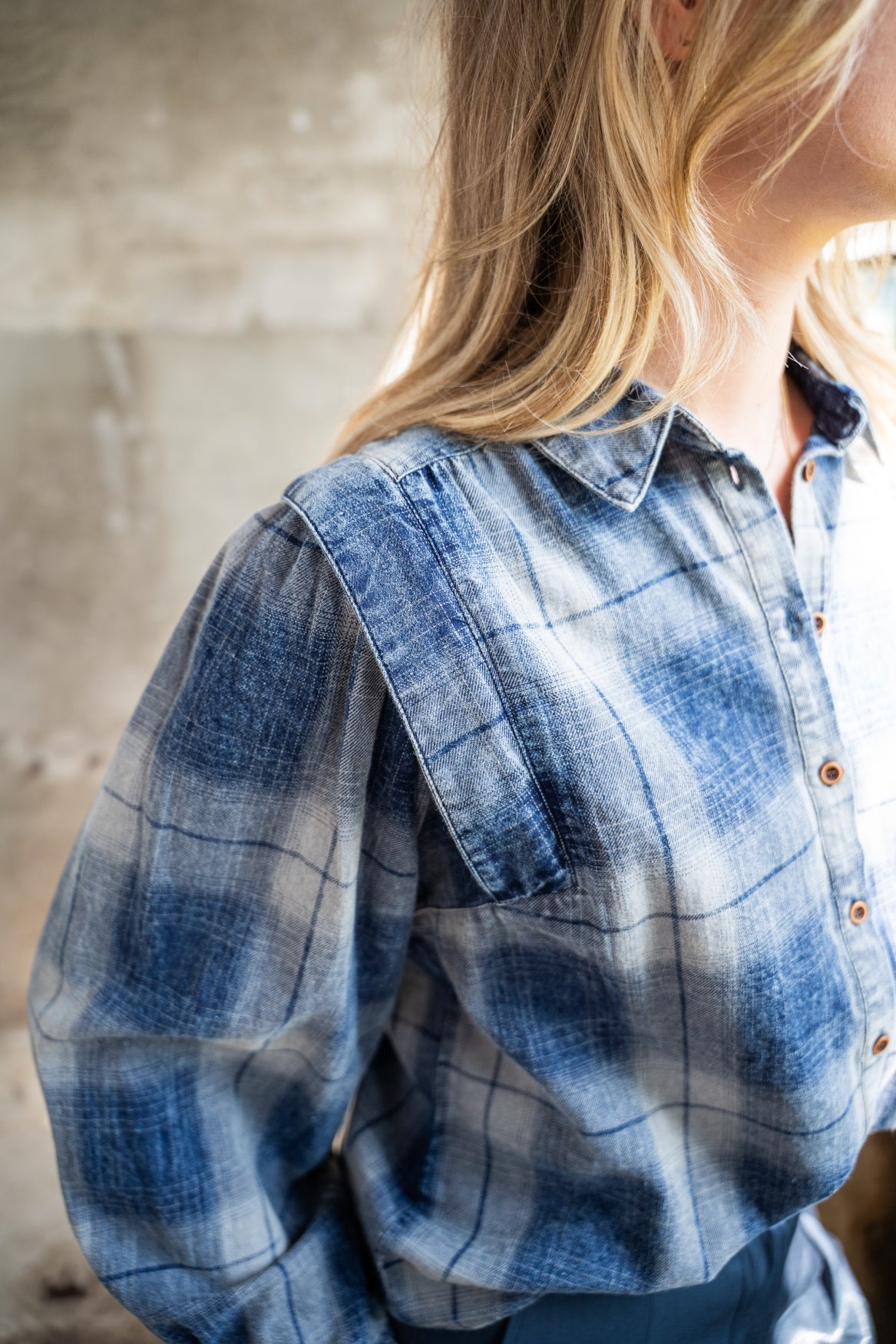 Blouse Tilde Cotton Check Snowwash | Denim