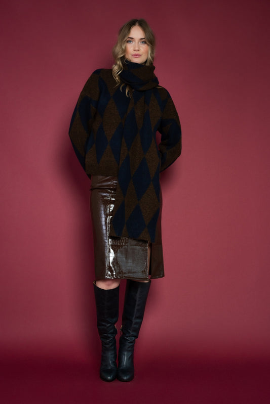 Trui Veloura Argyle | Navy