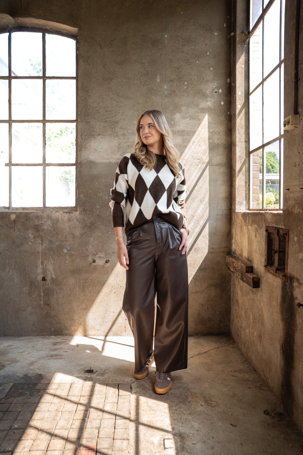 Trui Veloura Argyle | Brown