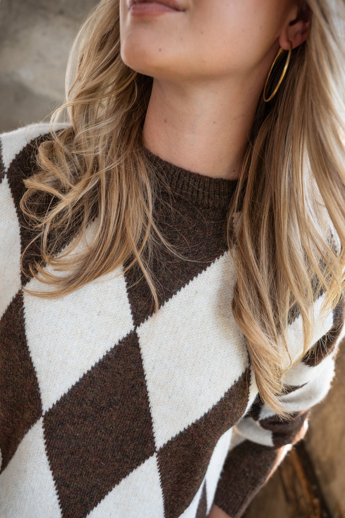 Trui Veloura Argyle | Brown