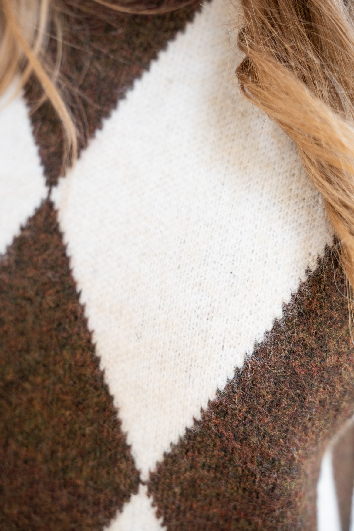Trui Veloura Argyle | Brown
