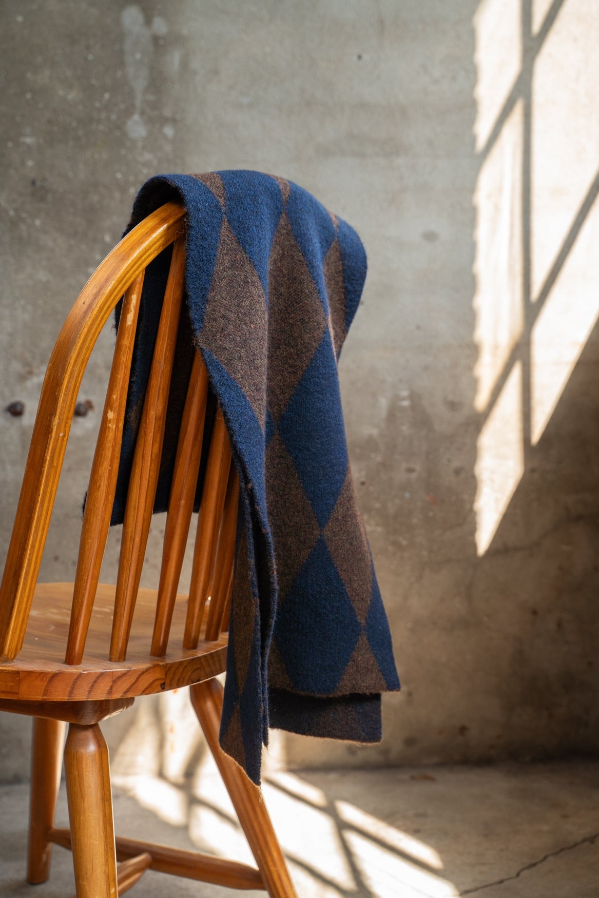 Shawl Veloura Argyle Scarf | Navy