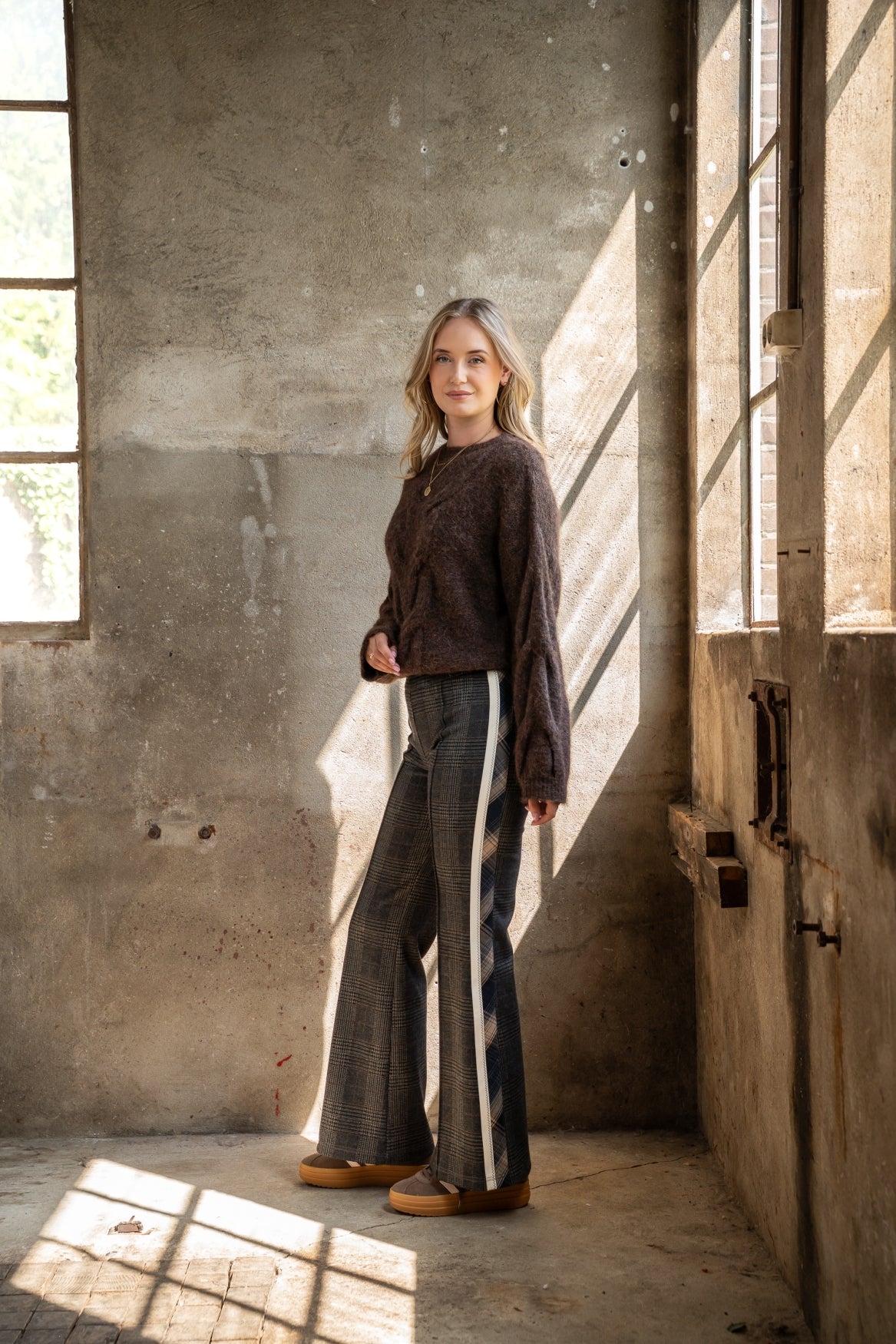 Trui Nadia Loose Knit Cable | Brown