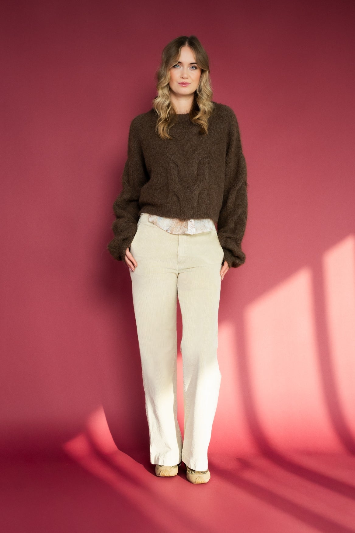 Trui Nadia Loose Knit Cable | Brown