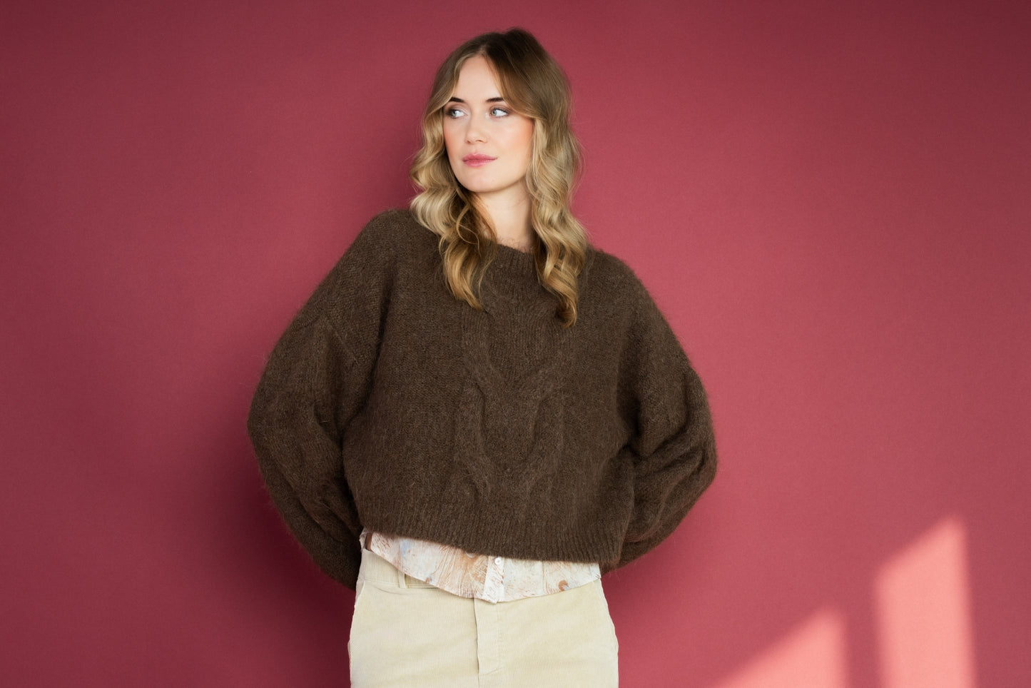 Trui Nadia Loose Knit Cable | Brown