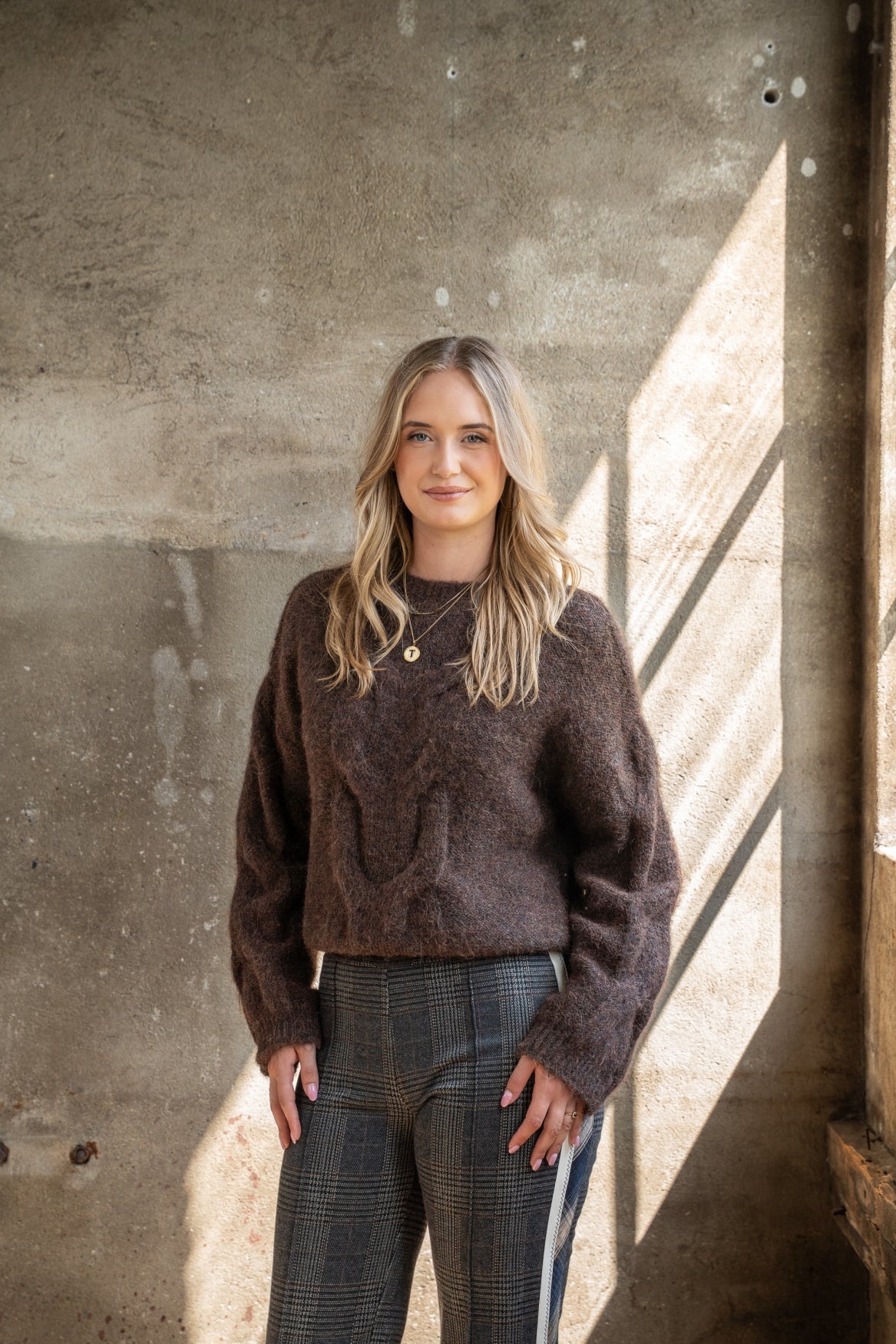 Trui Nadia Loose Knit Cable | Brown