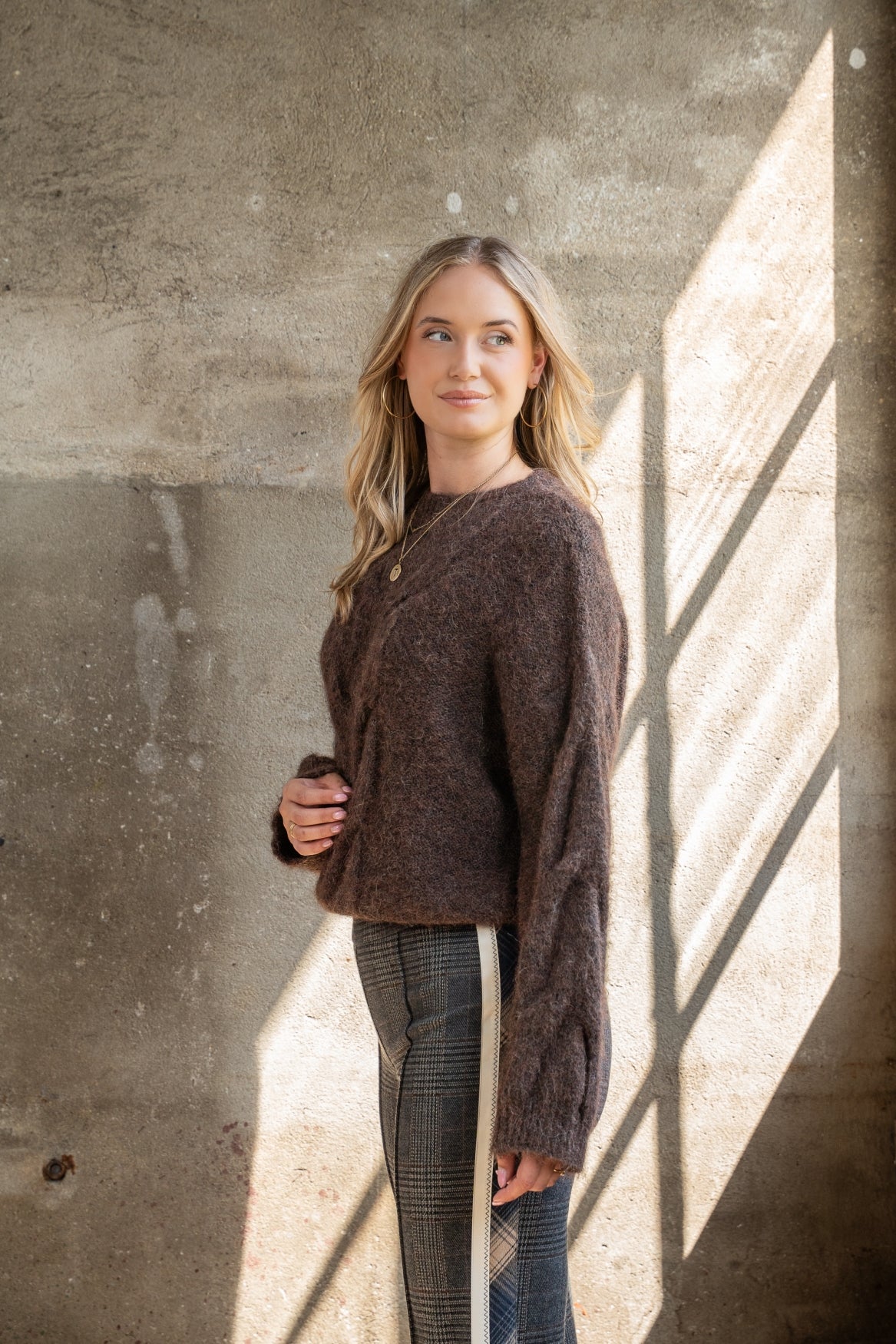 Trui Nadia Loose Knit Cable | Brown
