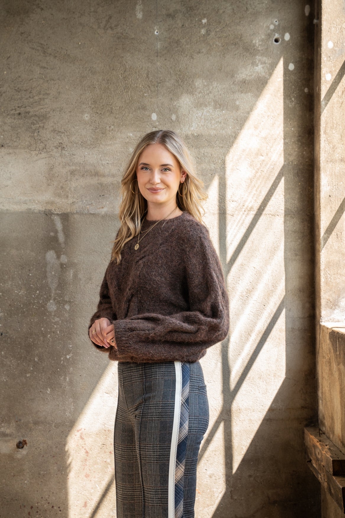 Trui Nadia Loose Knit Cable | Brown