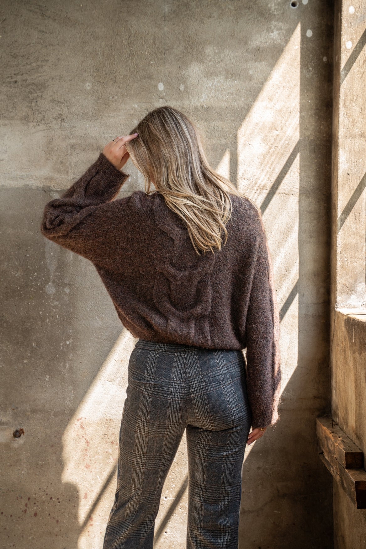 Trui Nadia Loose Knit Cable | Brown