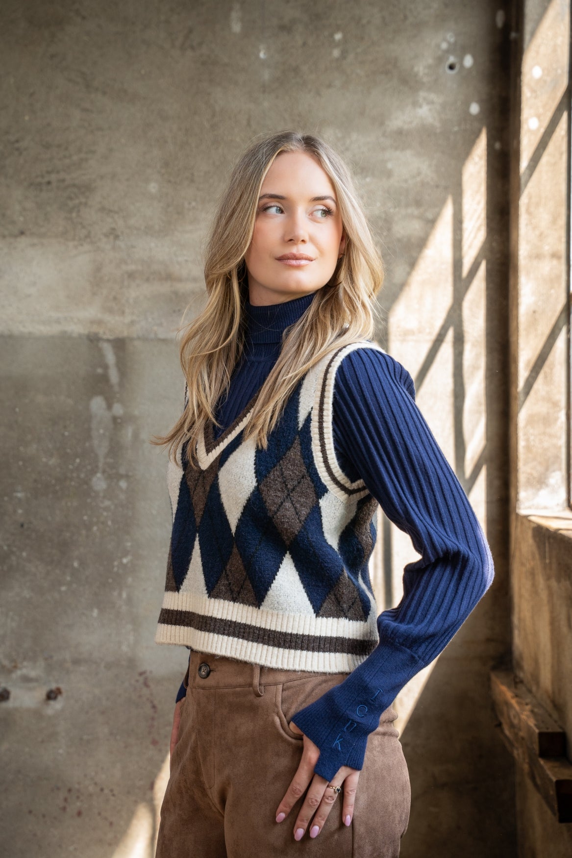 Gilet Aimy Argyle | Navy
