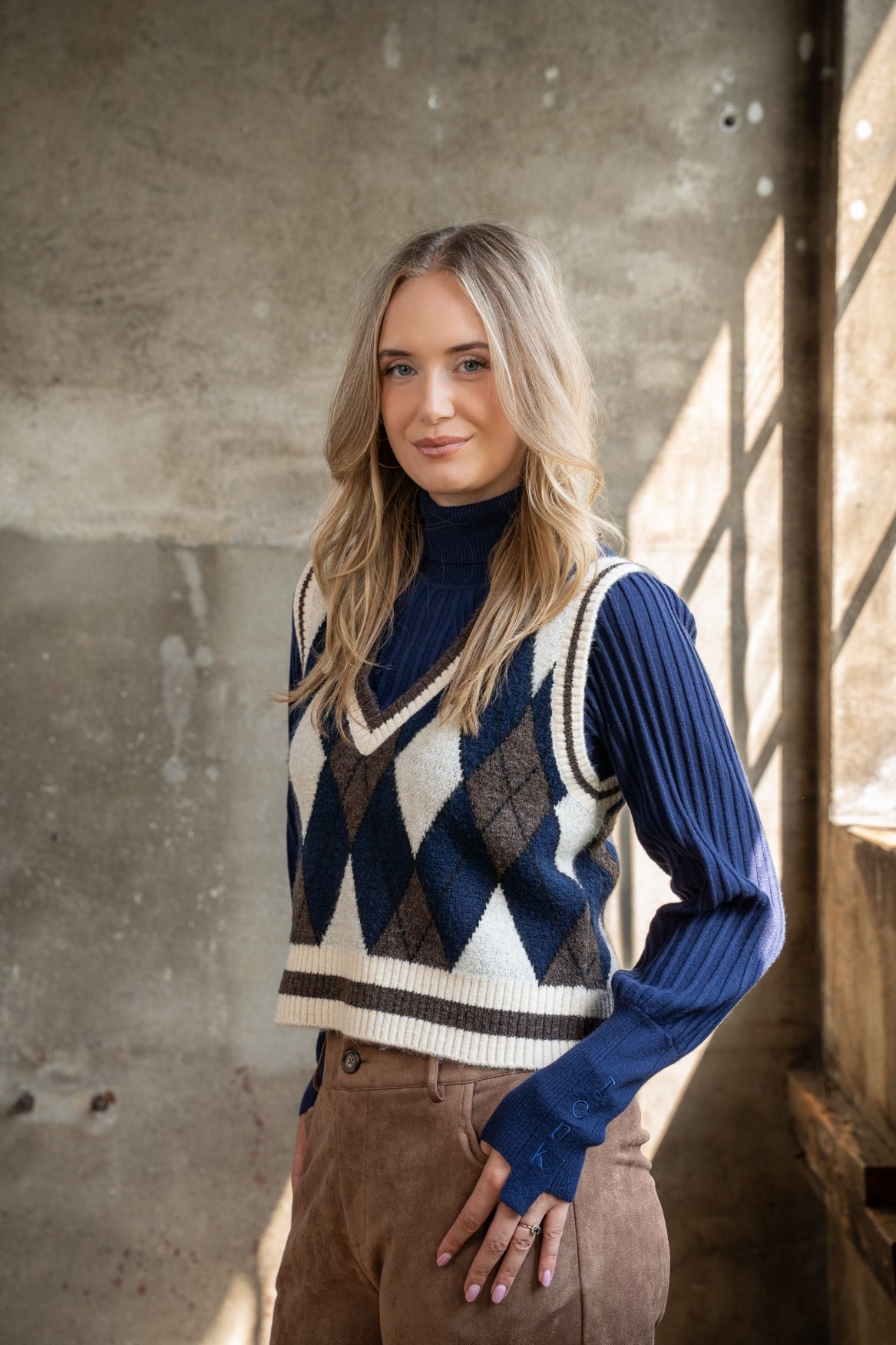 Gilet Aimy Argyle | Navy