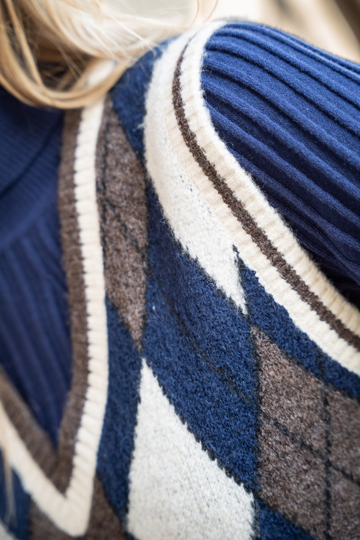 Gilet Aimy Argyle | Navy