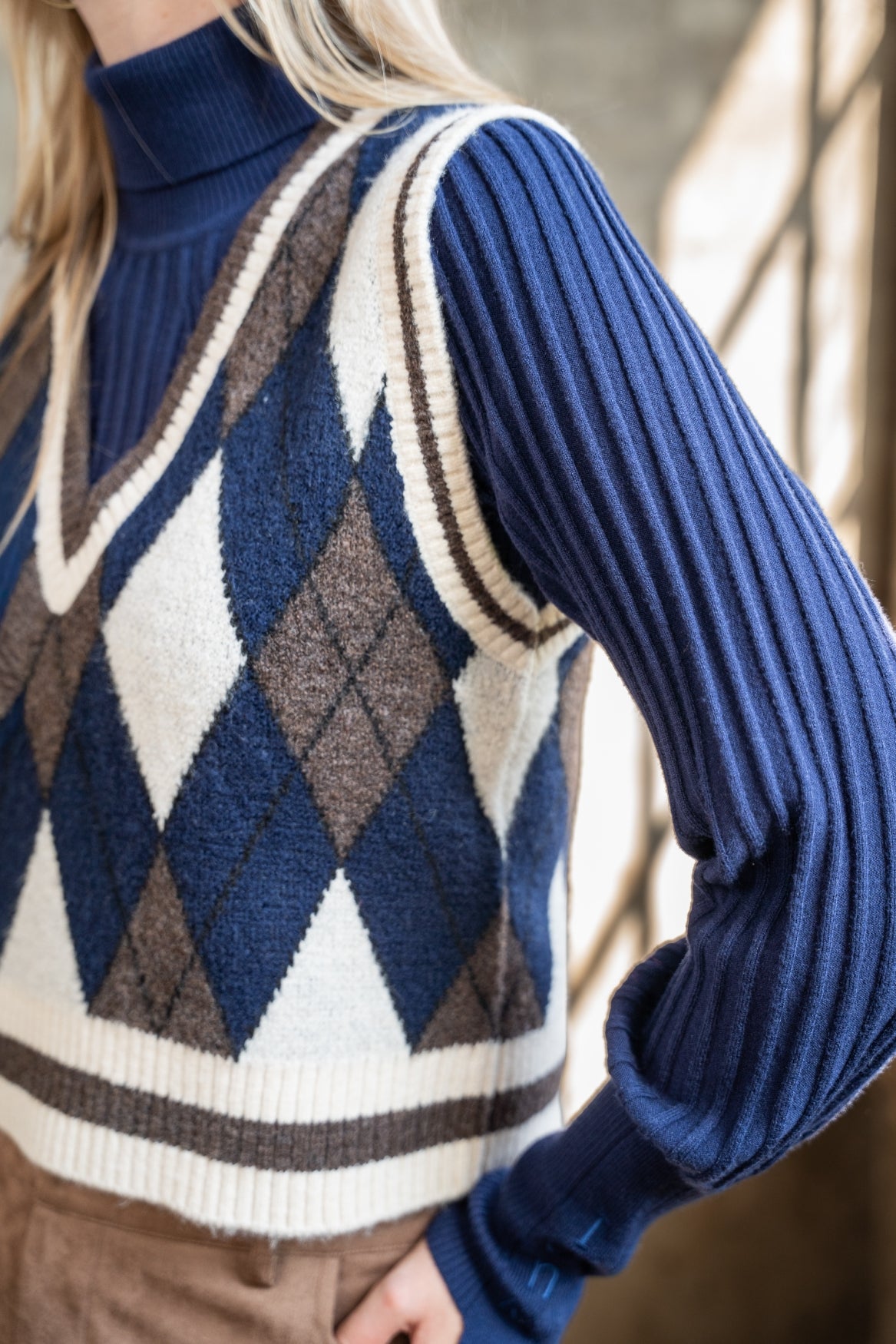 Gilet Aimy Argyle | Navy