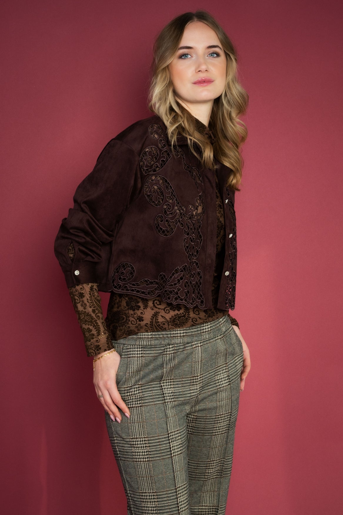 Blouse Noa Suedine | Brown