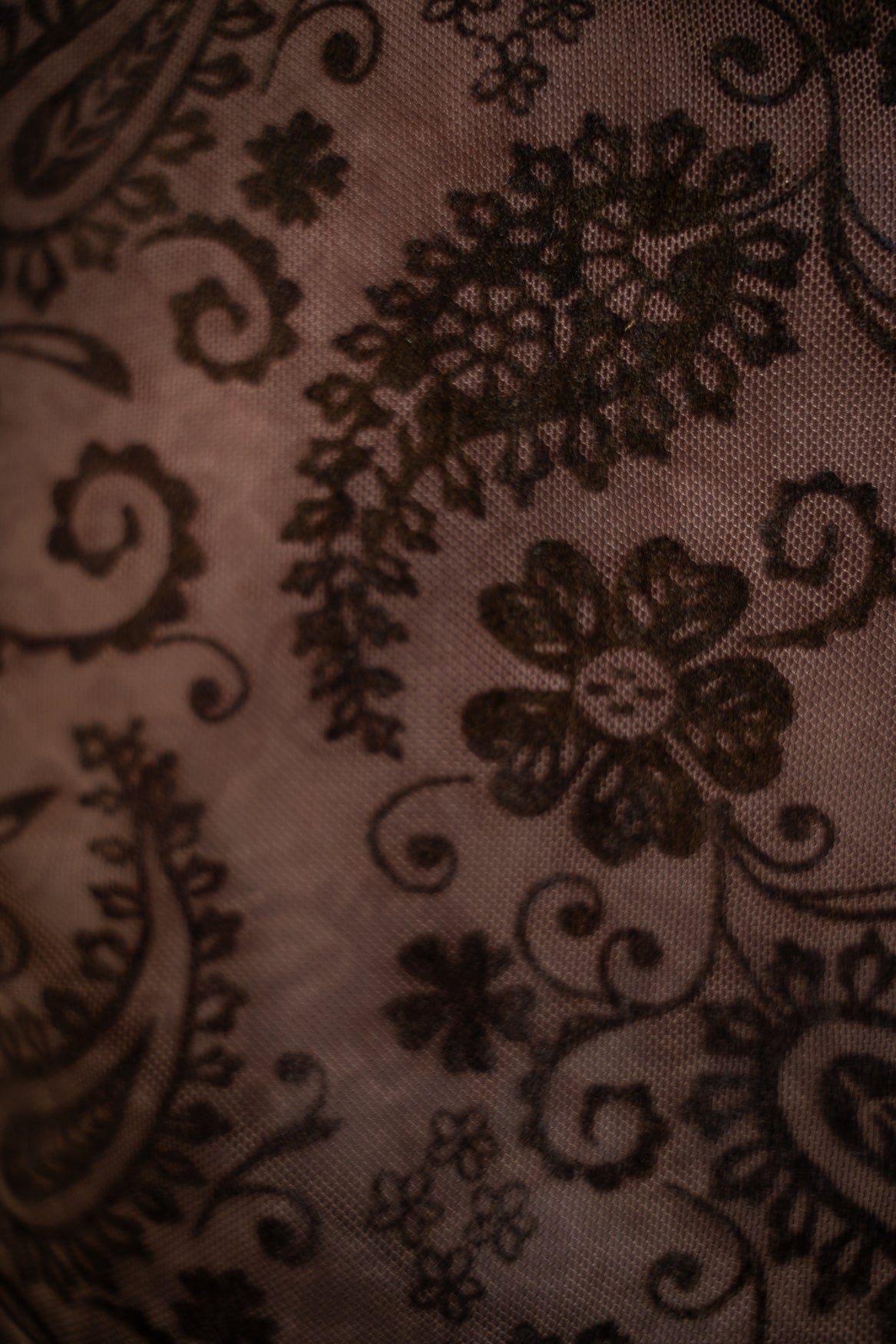 Top Friede Mesh Velour Print | Mid Brown