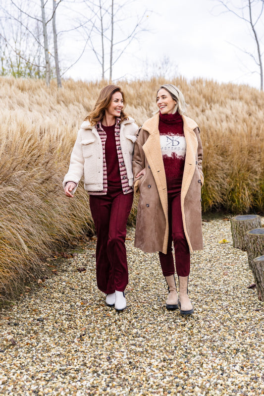 Pantalon Pilar 2B-RMJ Suedine | Cabernet Red