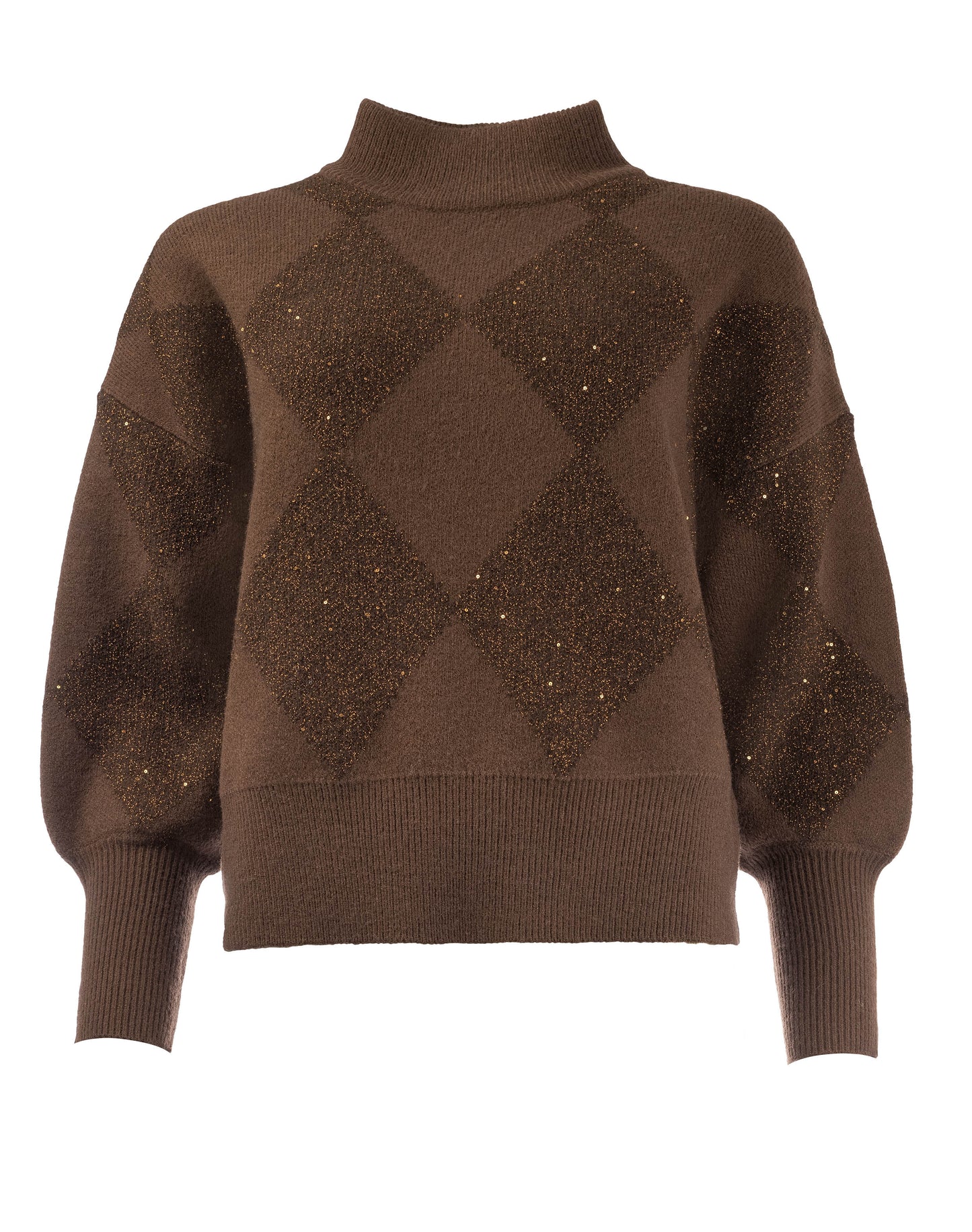 Sigrid  Lurex Argyle | Dark Brown