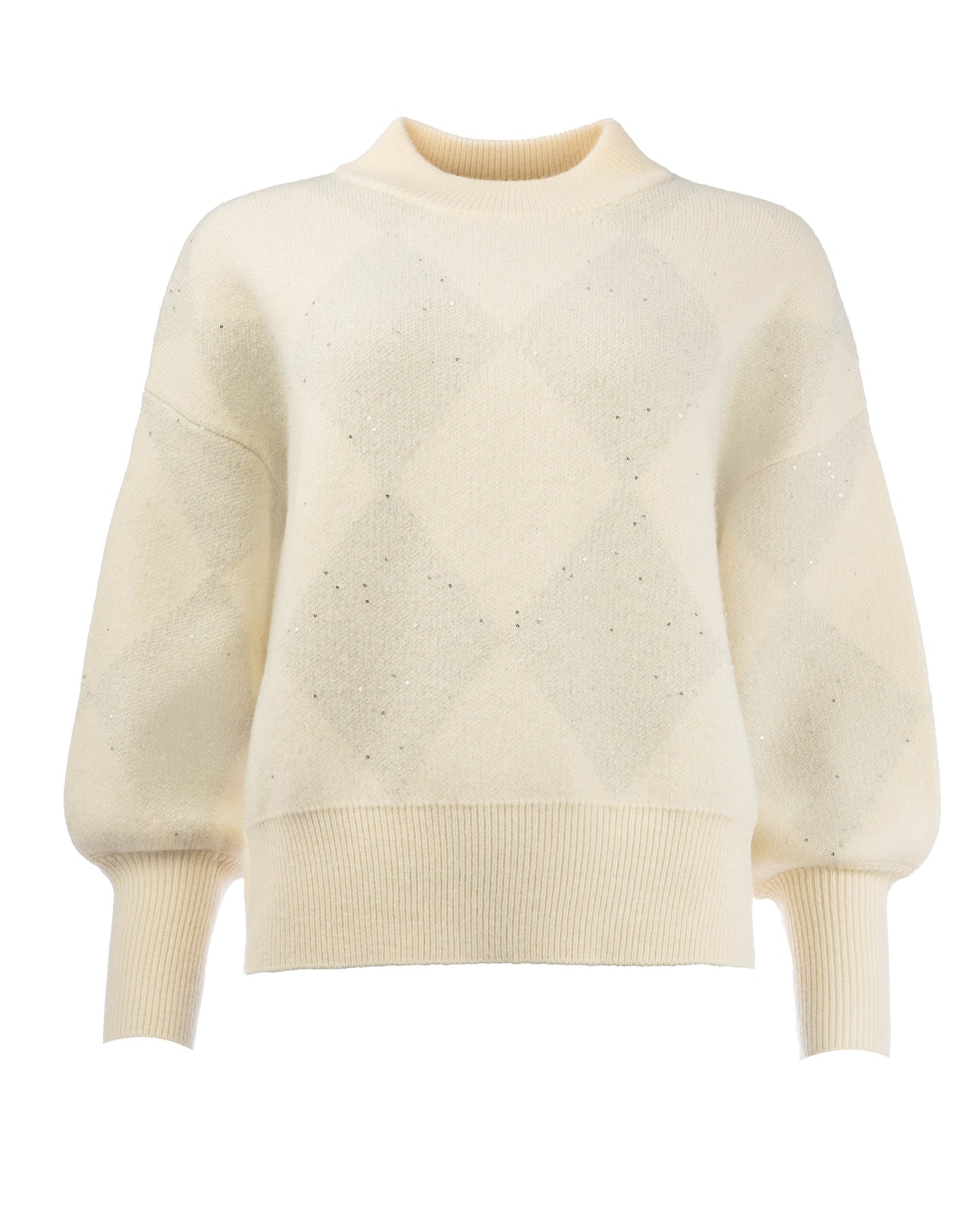 Sigrid  Lurex Argyle | Creme