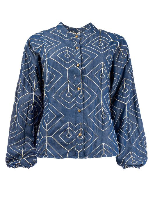 Job Denim Cord Embroidery | Jeans Blue