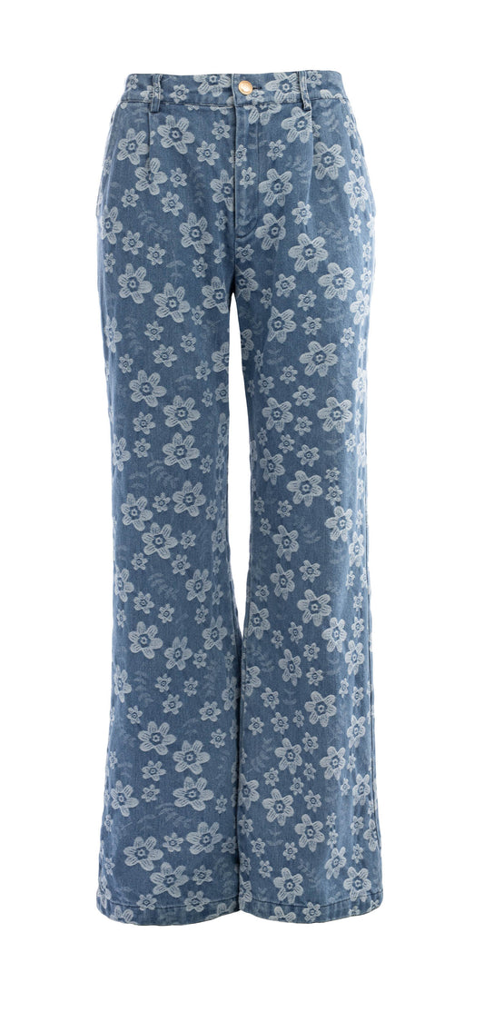 Broek Antje Denim Flower | Denim