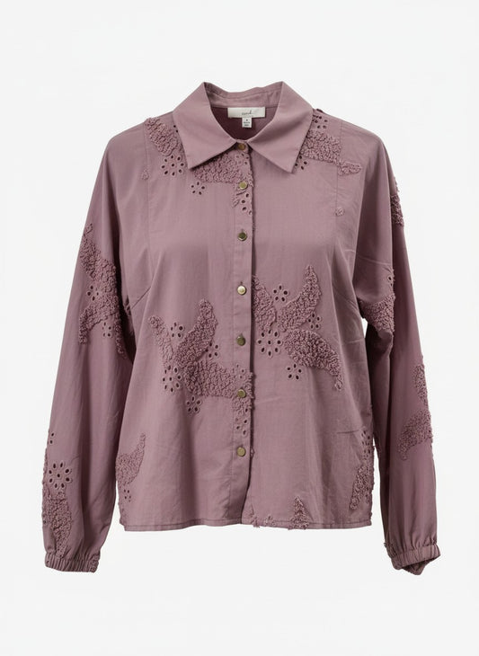 Blouse Joep LS Paisley 3D Embroidery | Lilac