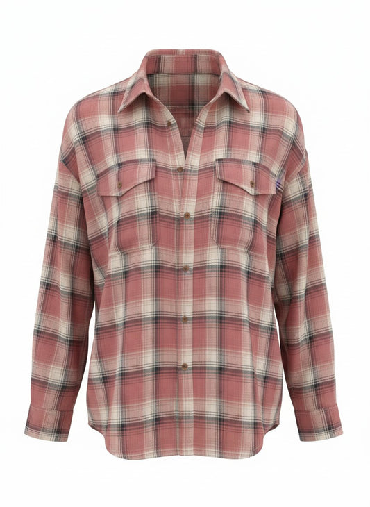 Blouse Chevron Check Chiffon | Brandy Brown