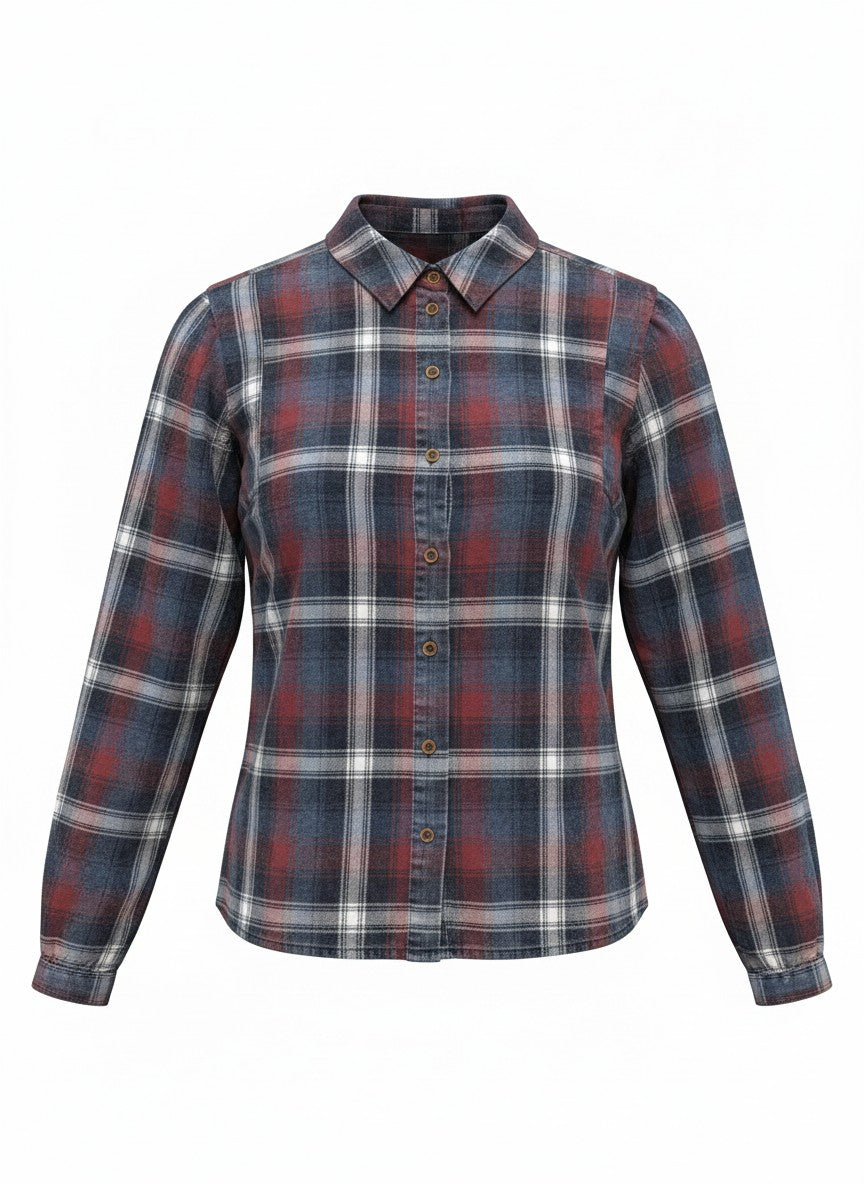 Blouse Tilde Cotton Check Snowwash | Winter Indigo