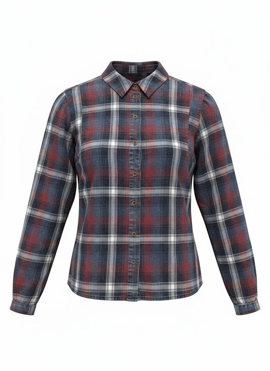 Blouse Tilde Cotton Check Snowwash | Winter Indigo
