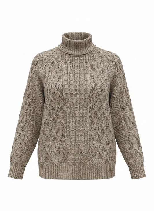 Kabeltrui Noortje Mixed Cable | Brown Melange