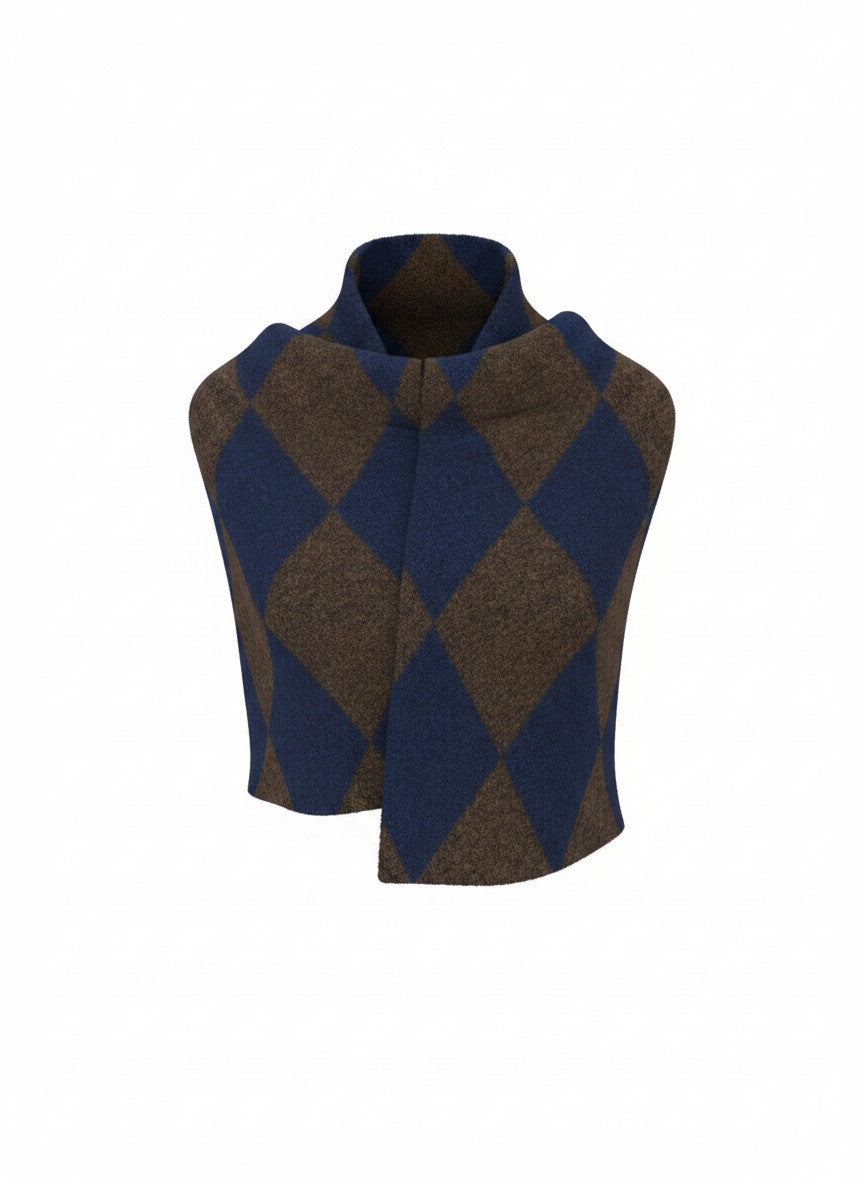 Shawl Veloura Argyle Scarf | Navy