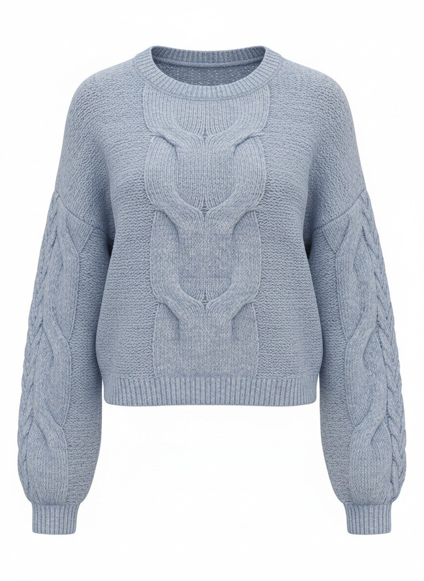 Trui Nadia Loose Knit Cable | Jeans Blue