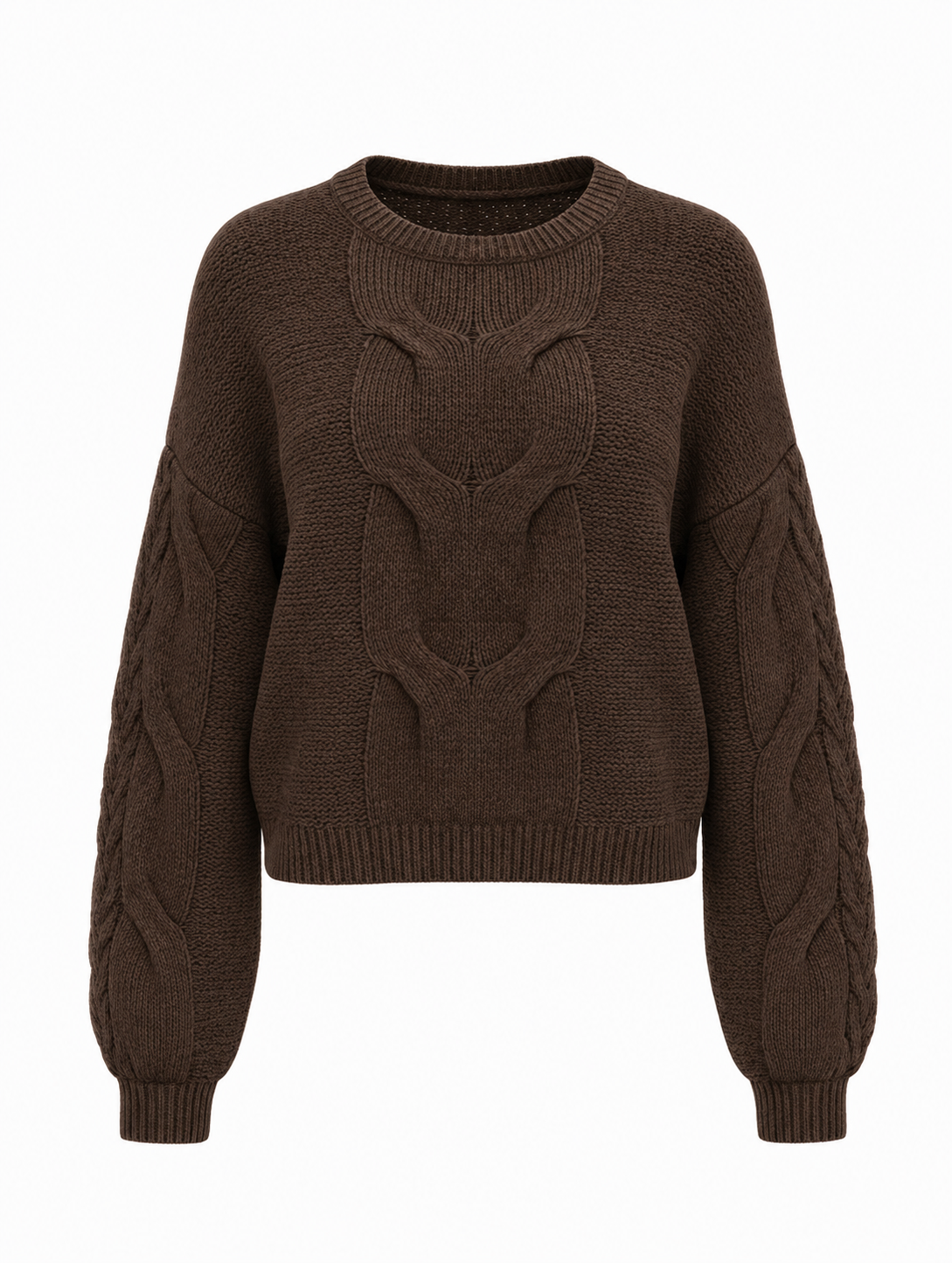 Trui Nadia Loose Knit Cable | Brown