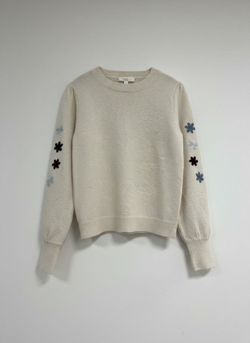 Trui Ima Flower Embroidery Knit | Beige