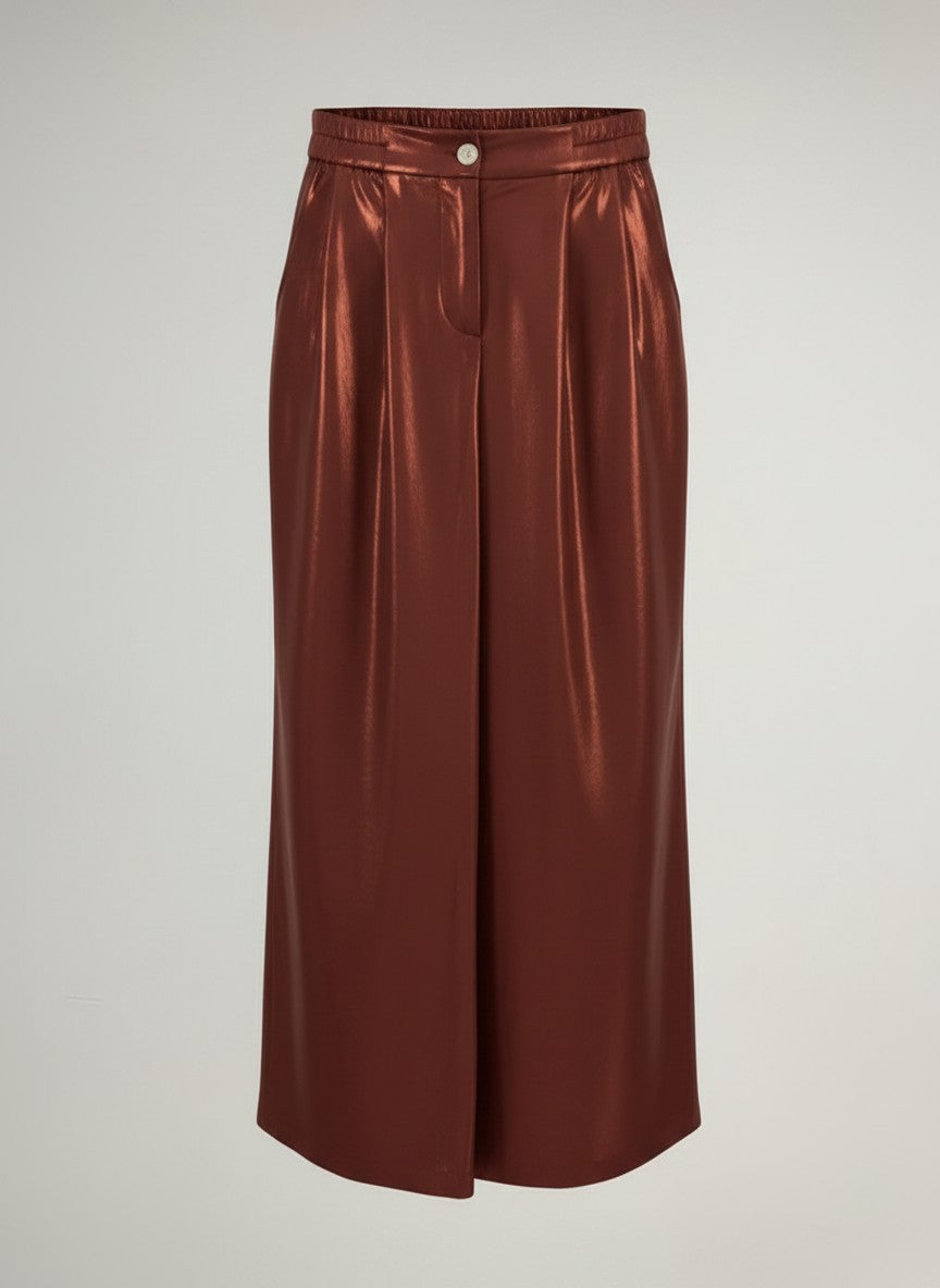Pantalon Timmy Shiny Satin | Brandy Brown