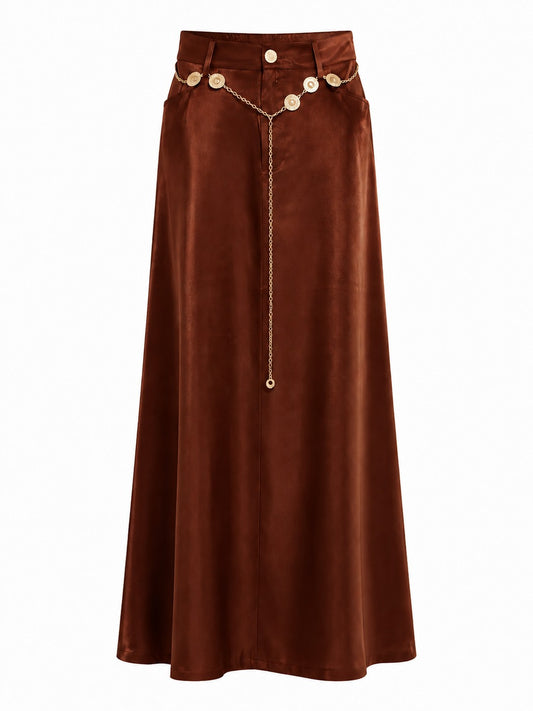 Rok Celiste Shiny Satin | Brandy Brown