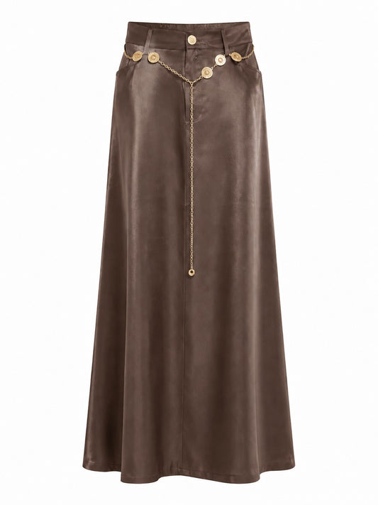 Rok Celiste Shiny Satin | Brown