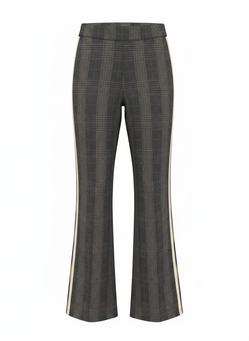 Broek Aleyna Tape Knitted Check | Grey