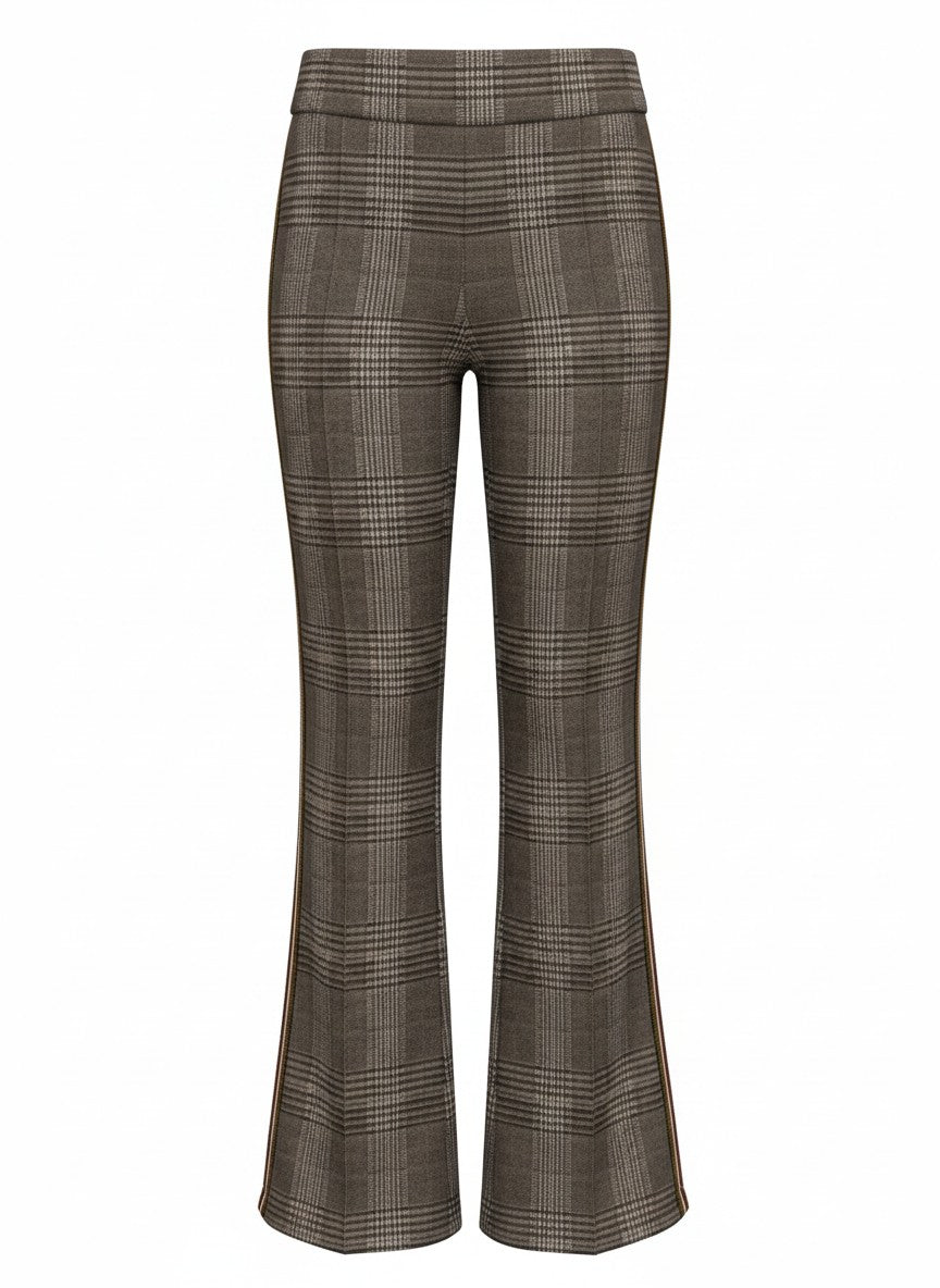Broek Aleyna Tape Knitted Check | Dark Brown