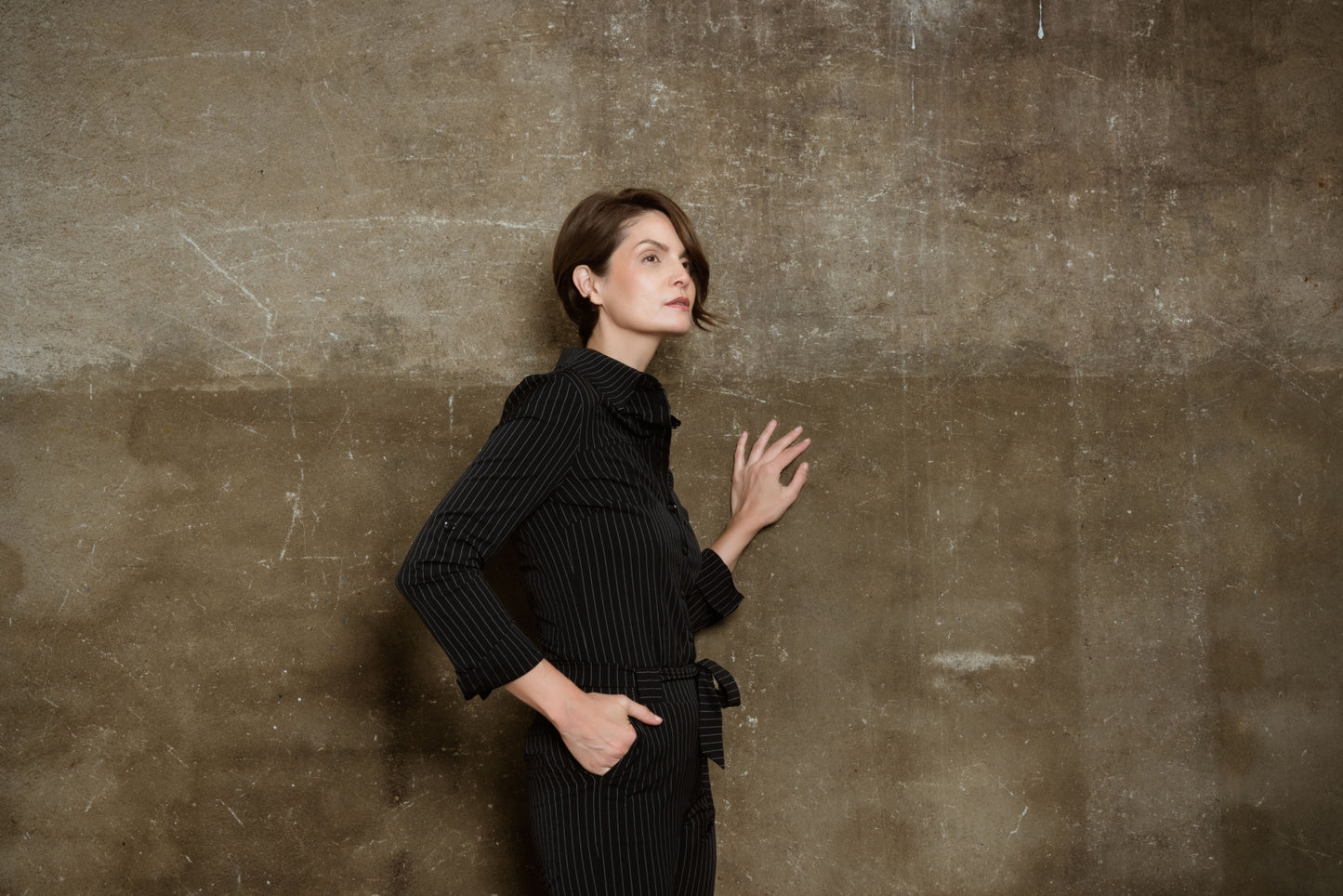 Mara LS | Pinstripe Black