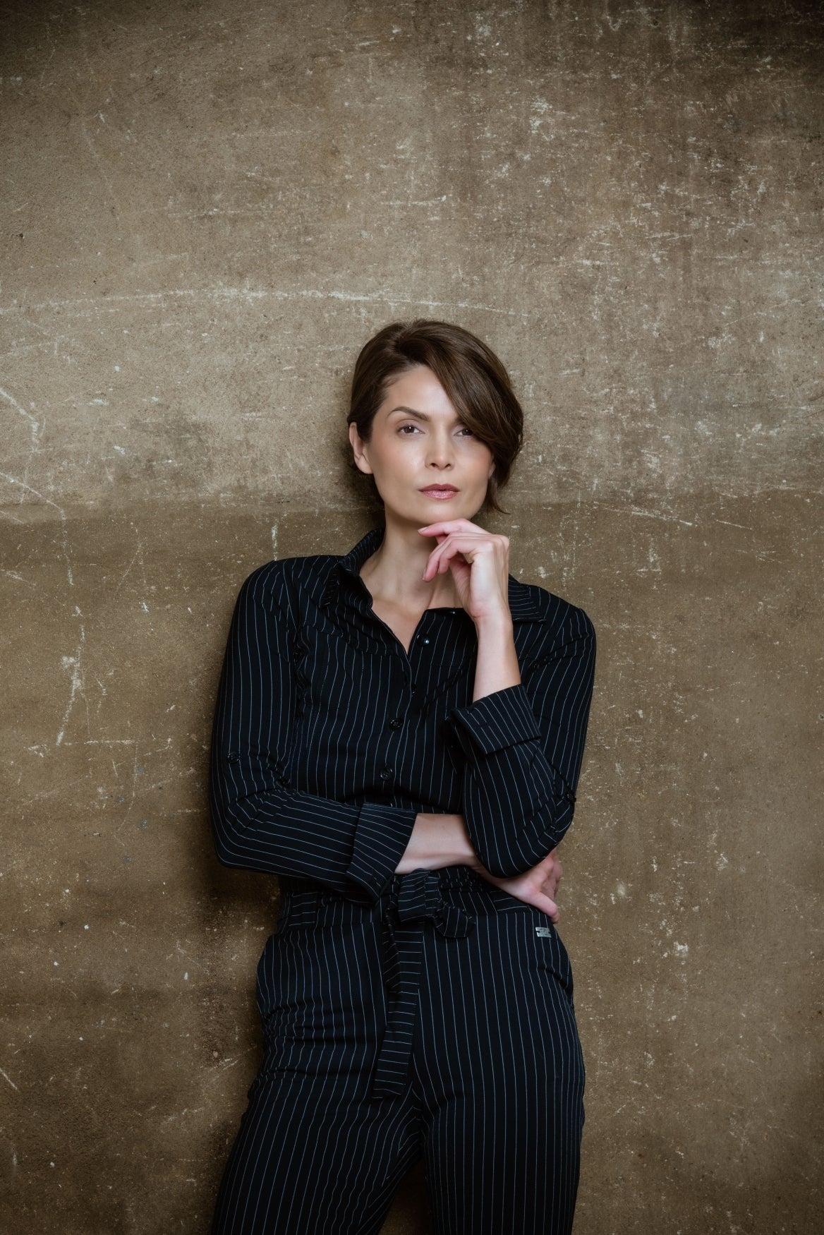 Mara LS | Pinstripe Black