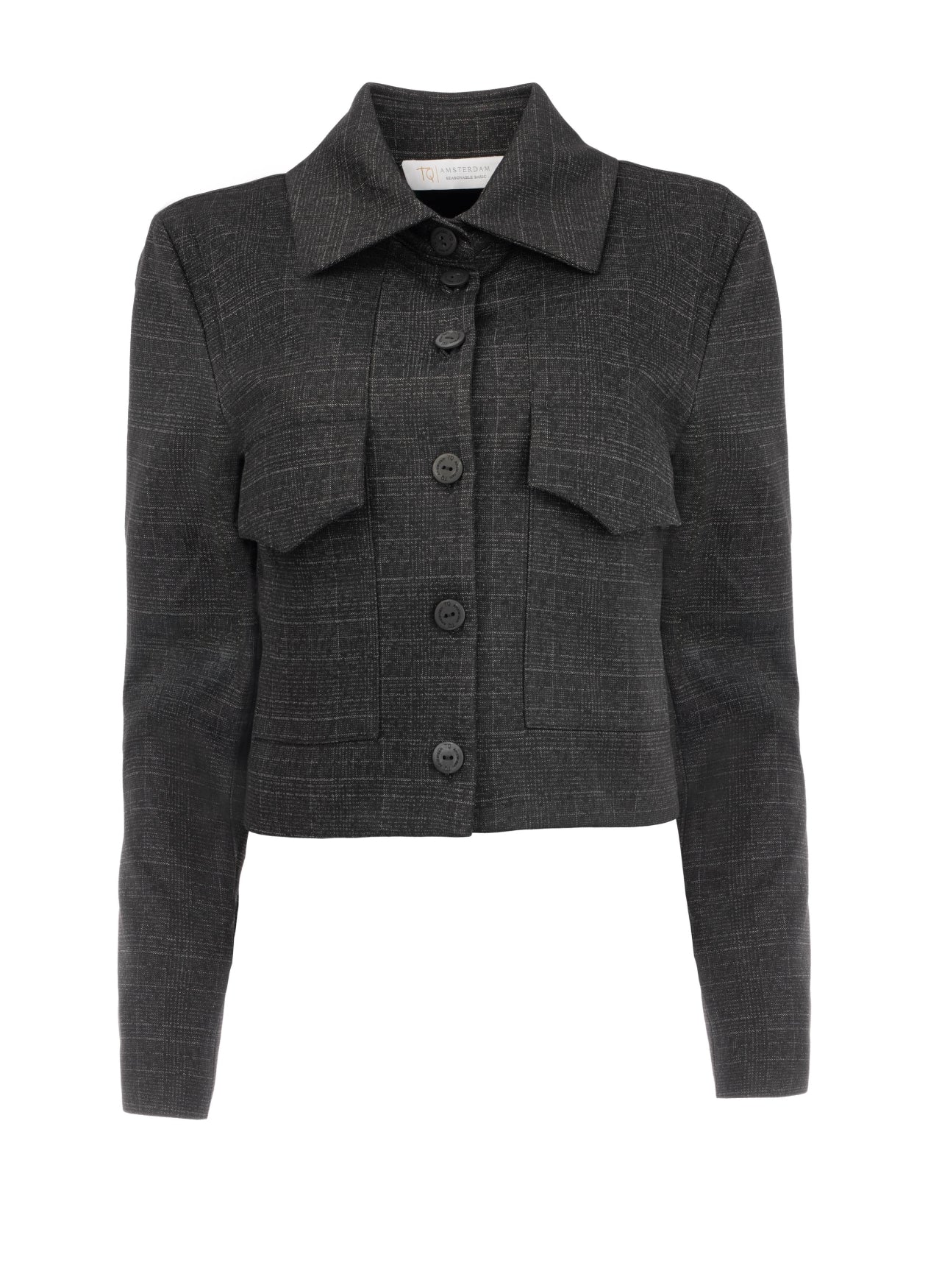 FleurK Small Check pdg | Grey-Black