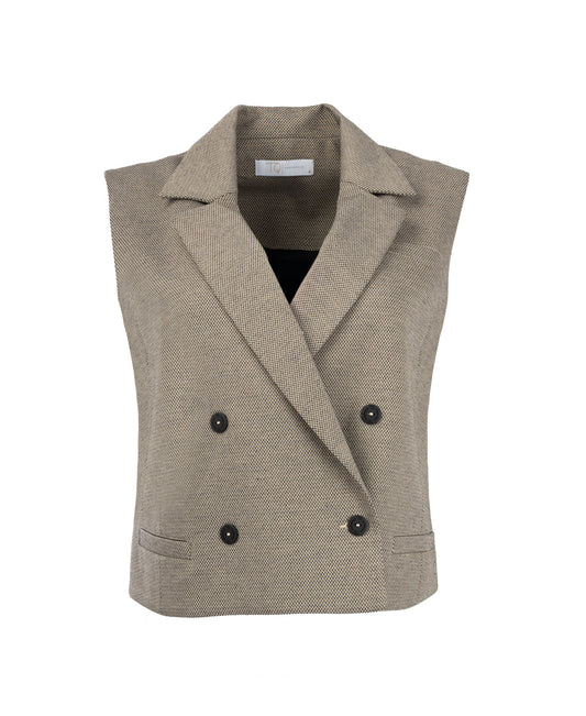 Gilet Candy Punta Twill | Beige - Grey